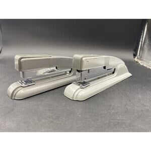 Vintage Swingline #27 Grey Stapler Long Island City NY 2 Lot.